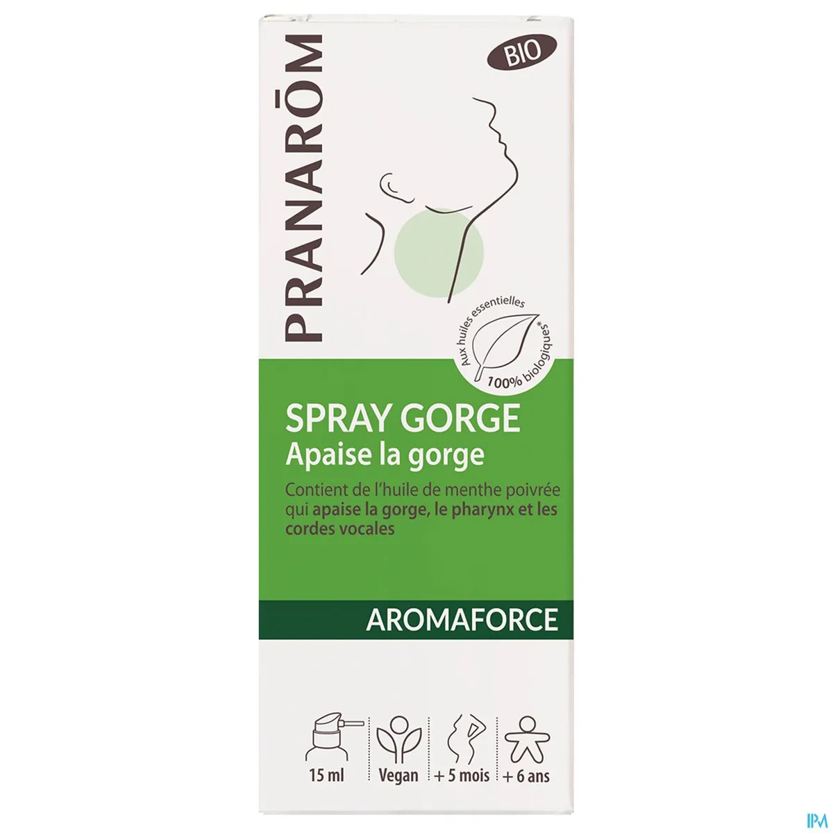 Pranarôm Aromaforce Verzachtende Spray Keel 15ml
