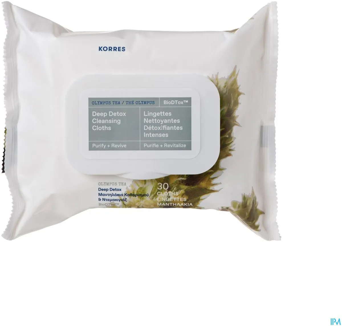 Korres KF Thé de l'Olympe 30 Lingettes Démaquillantes Toutes Peaux
