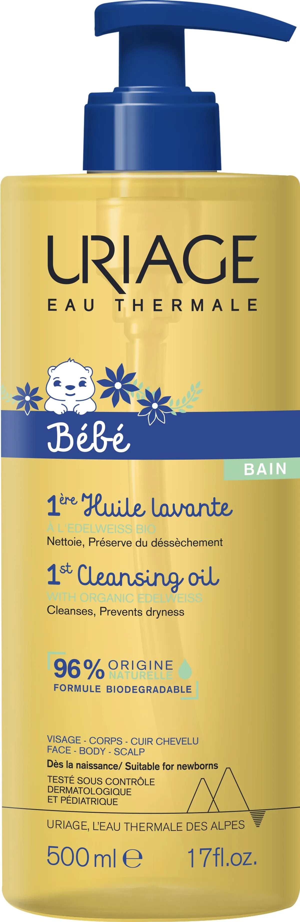 Uriage Bébé 1e Kalmerende Wasolie 500 ml