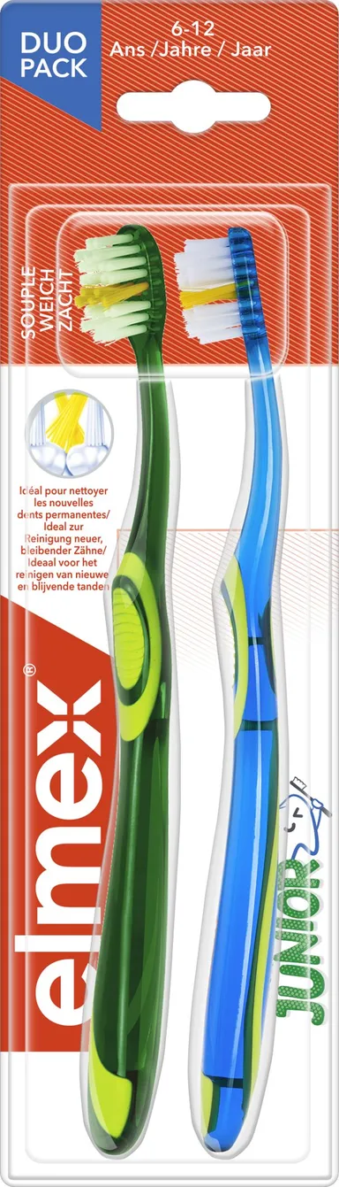 Elmex Brosse à Dents Junior 6-12 ans souple Duopack
