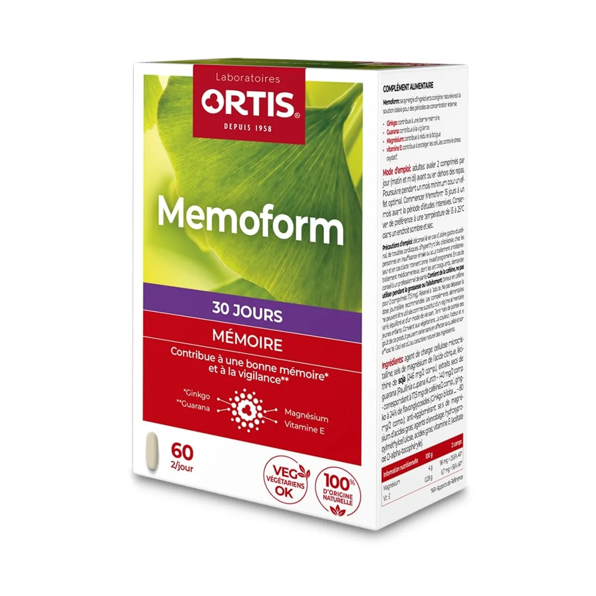 Ortis Memoform 60 Comprimés