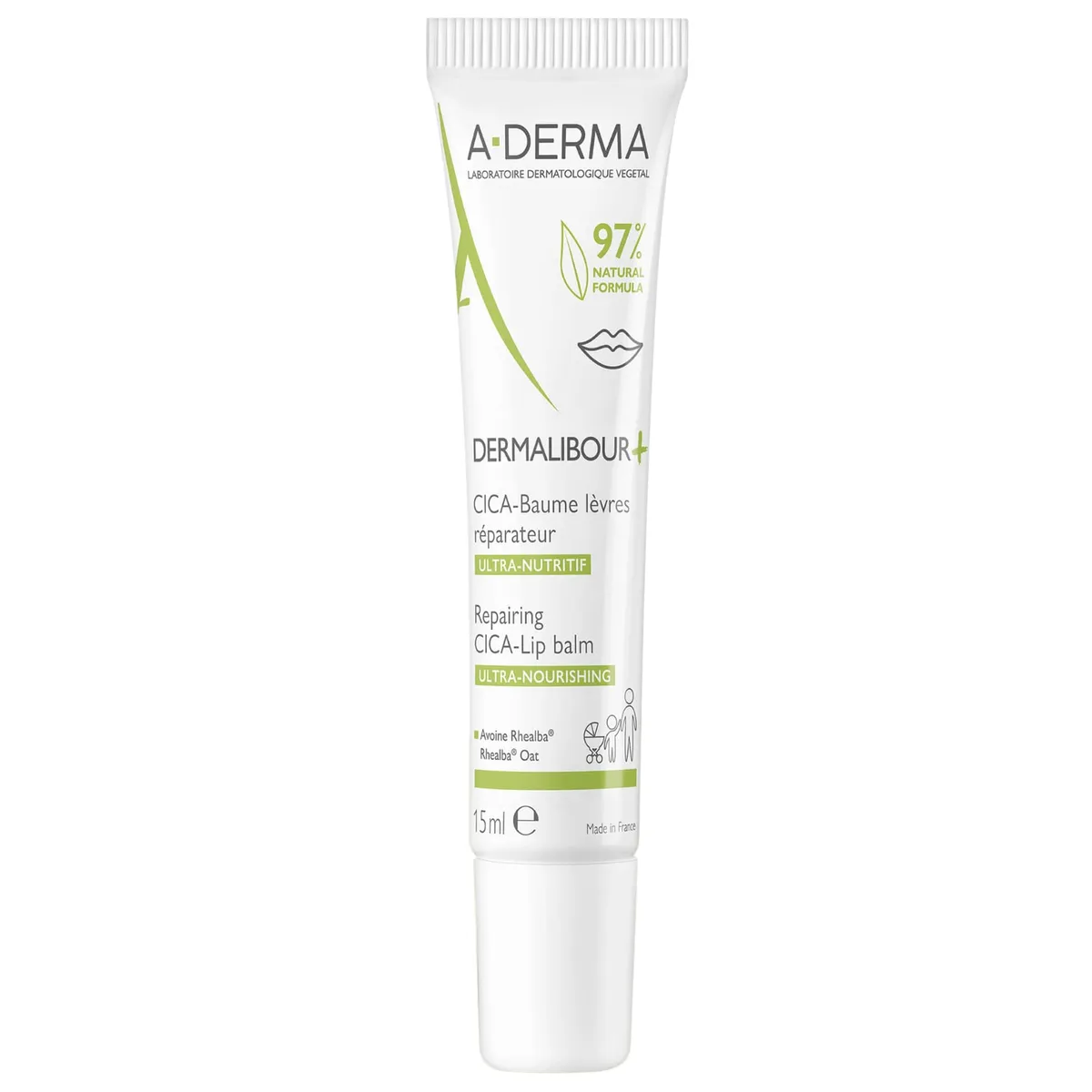 A-Derma Dermalibour+ Cica Herstellende Ultra Voedende Lippenbalsem 15Ml