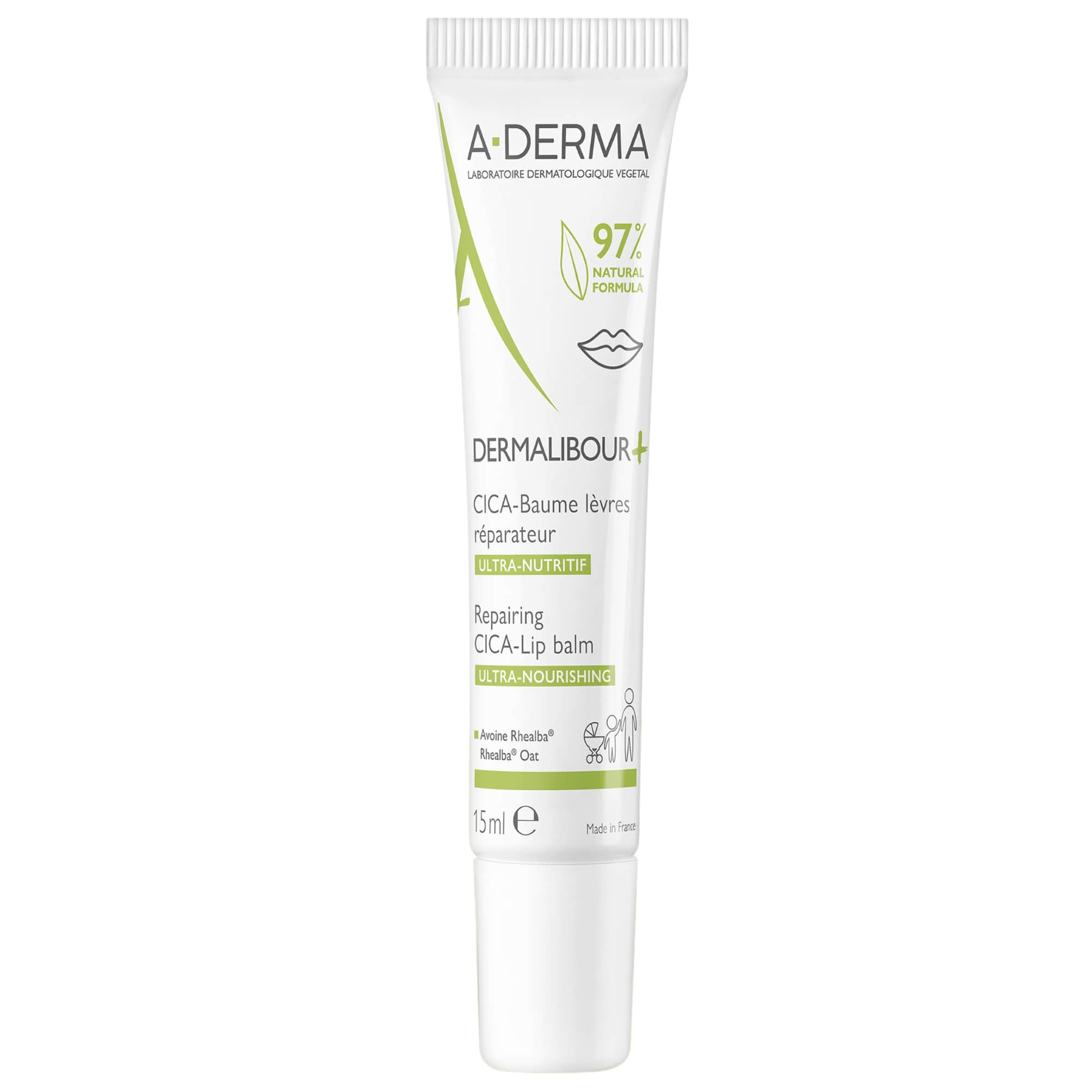 A-Derma Dermalibour+ Cica Herstellende Ultra Voedende Lippenbalsem 15Ml - A-Derma