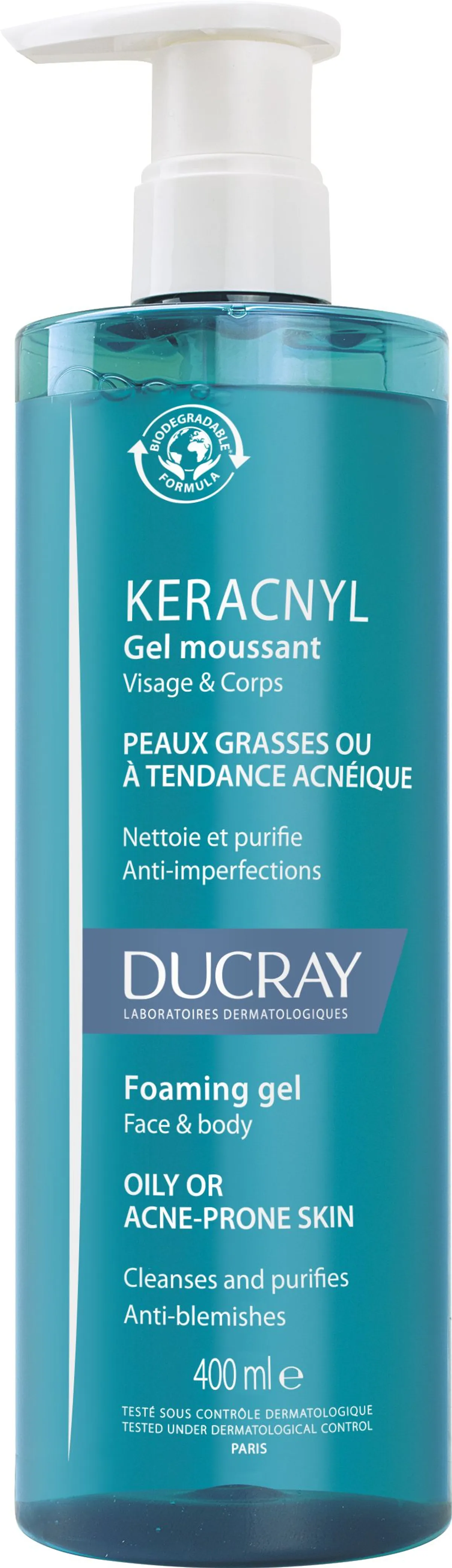 Ducray Keracnyl Gel Moussant Nettoyant 400Ml