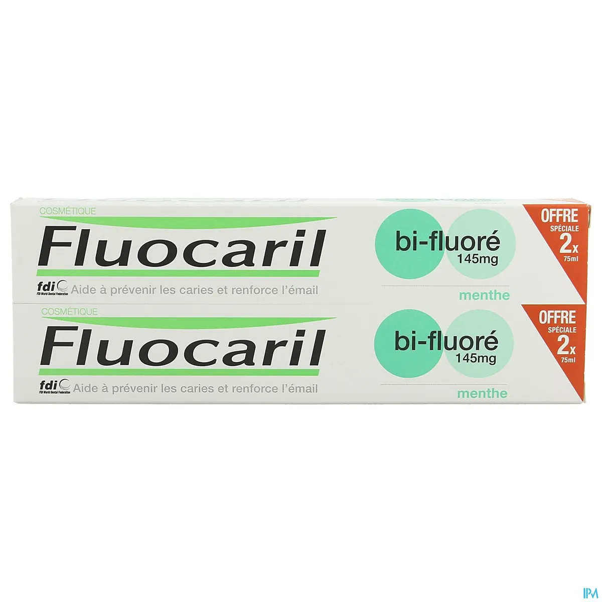 Fluocaril Dentifrice Bi-fluoré Menthe 2x75ml