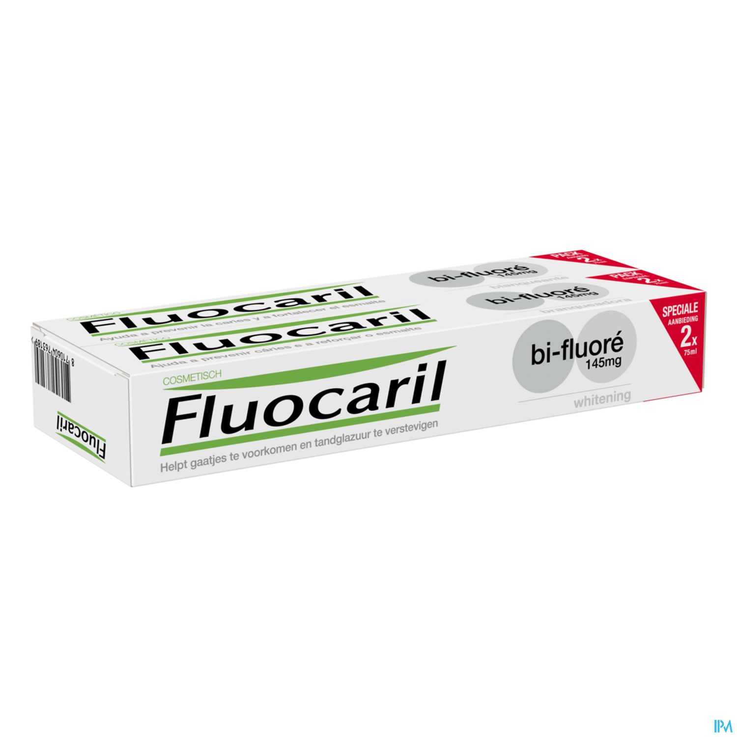 Fluocaril Bi-fluor tandpasta Wittere tanden 2x75 ml - Fluocaril