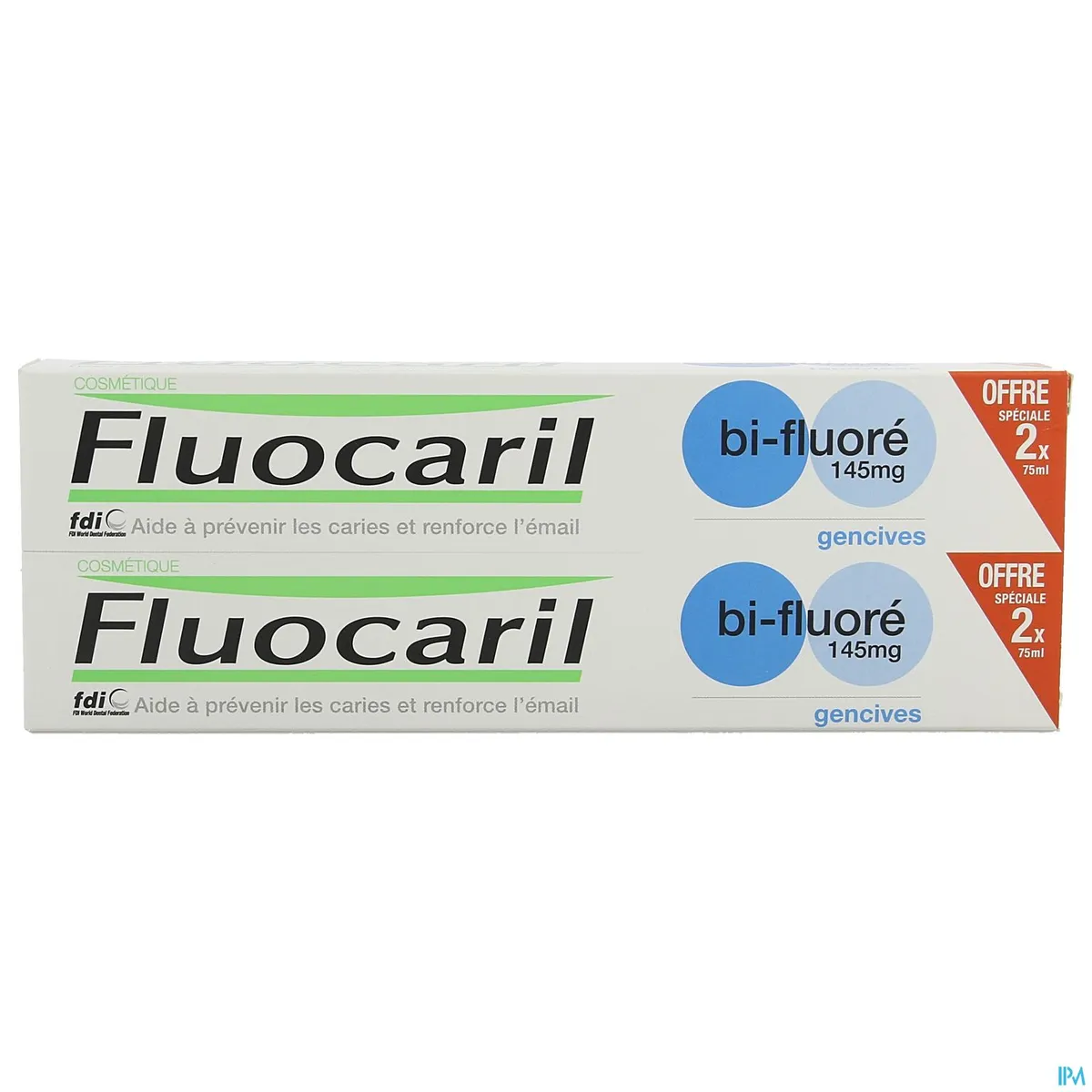 Fluocaril Dentifrice Bi-Fluoré Protection Gencives 2x75ml
