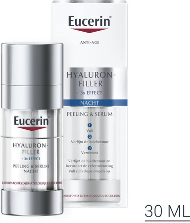 Eucerin Hyaluron-Filler +3x Effect Nacht Peeling & Serum Anti-Age & Rimpels met pomp 30ml