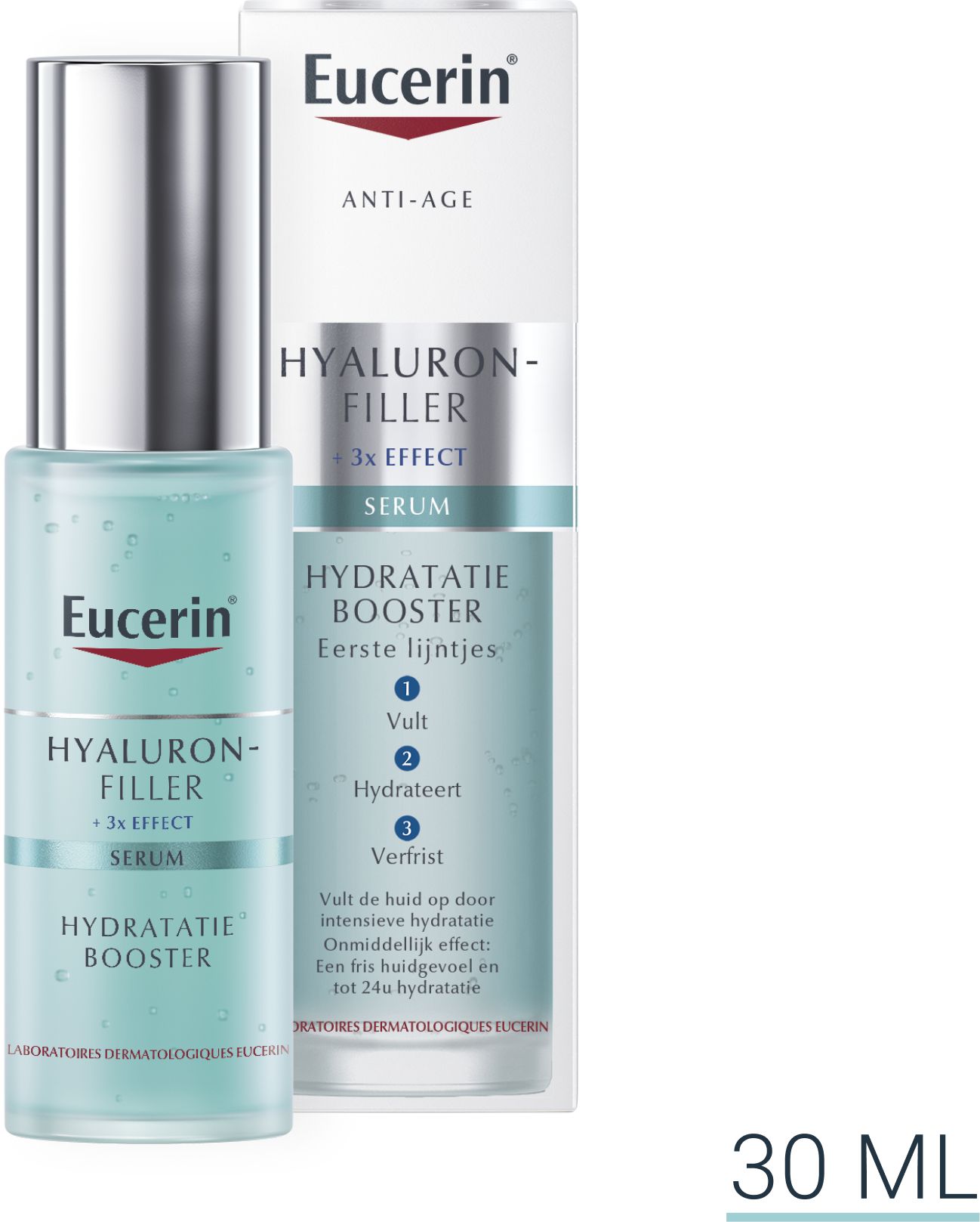 Eucerin Hyaluron-Filler +3x Effect Serum Booster Hydratatie Eerste Rimpels Antiverouderend met pomp 30 ml - Eucerin