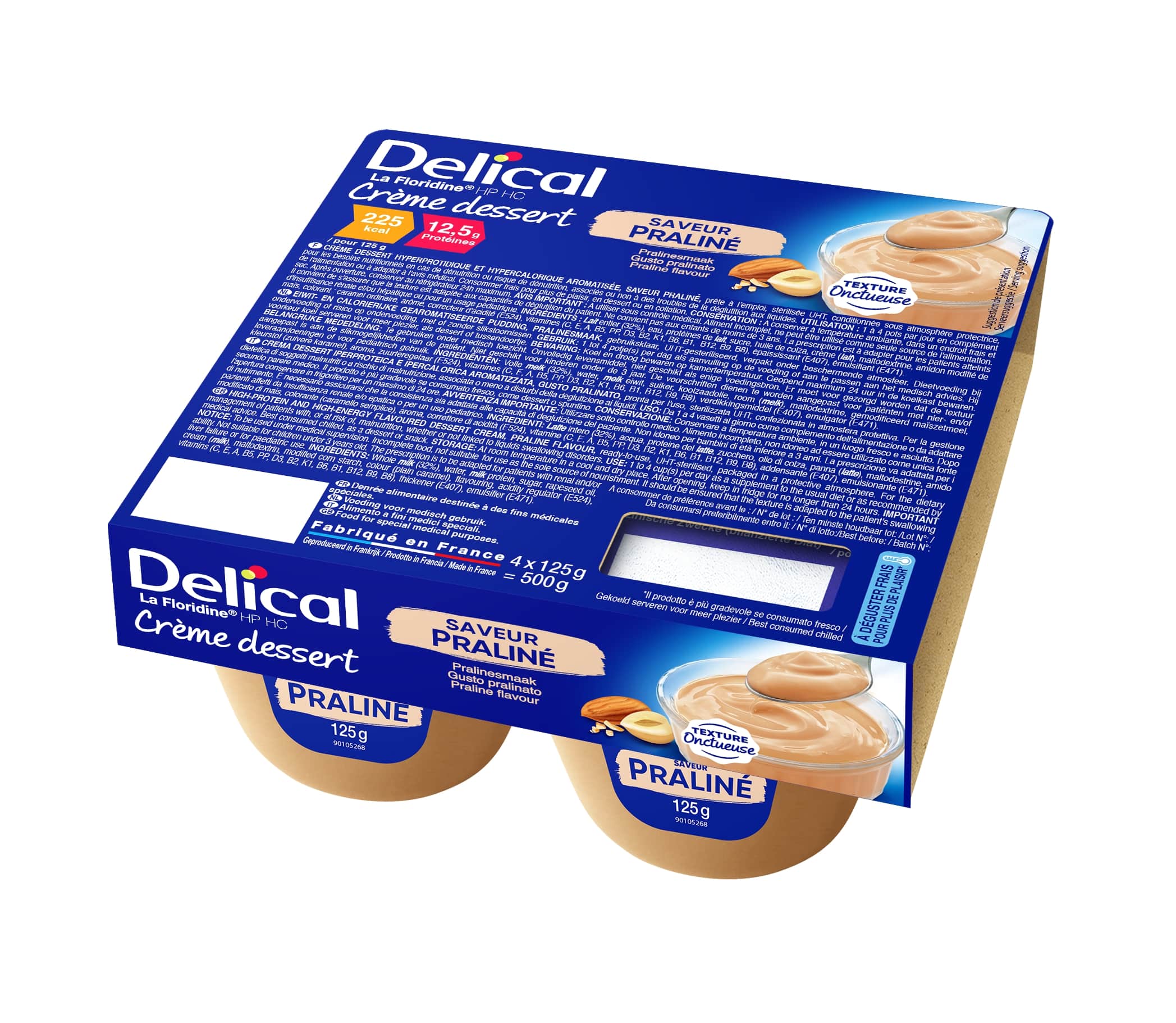 Delical Crème Dessert La Floridine Praline 4x125g - Delical
