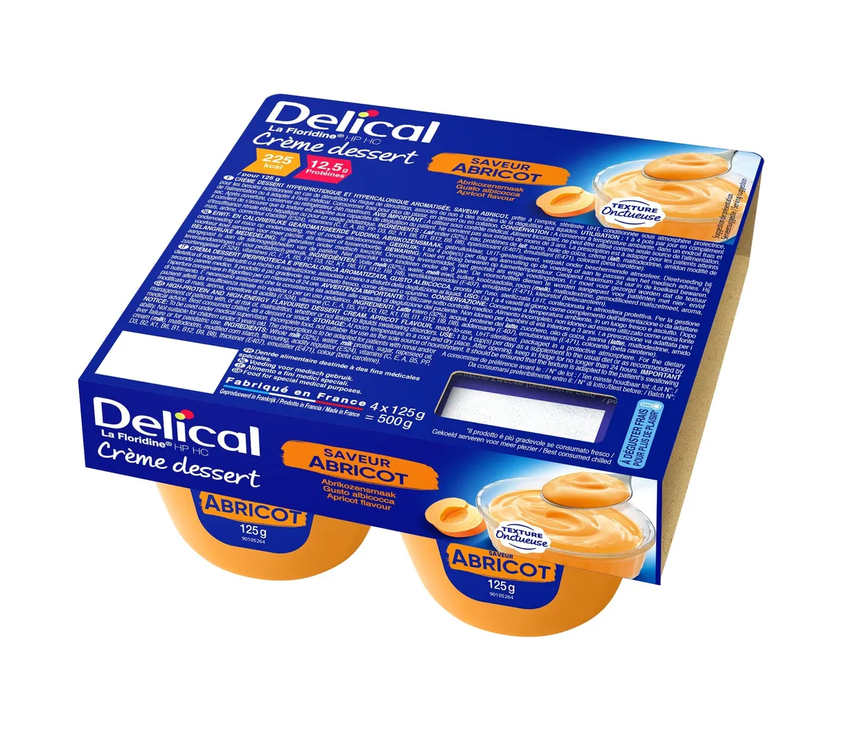 Delical Creme Dessert La Floridine Abrikoos 4x125g