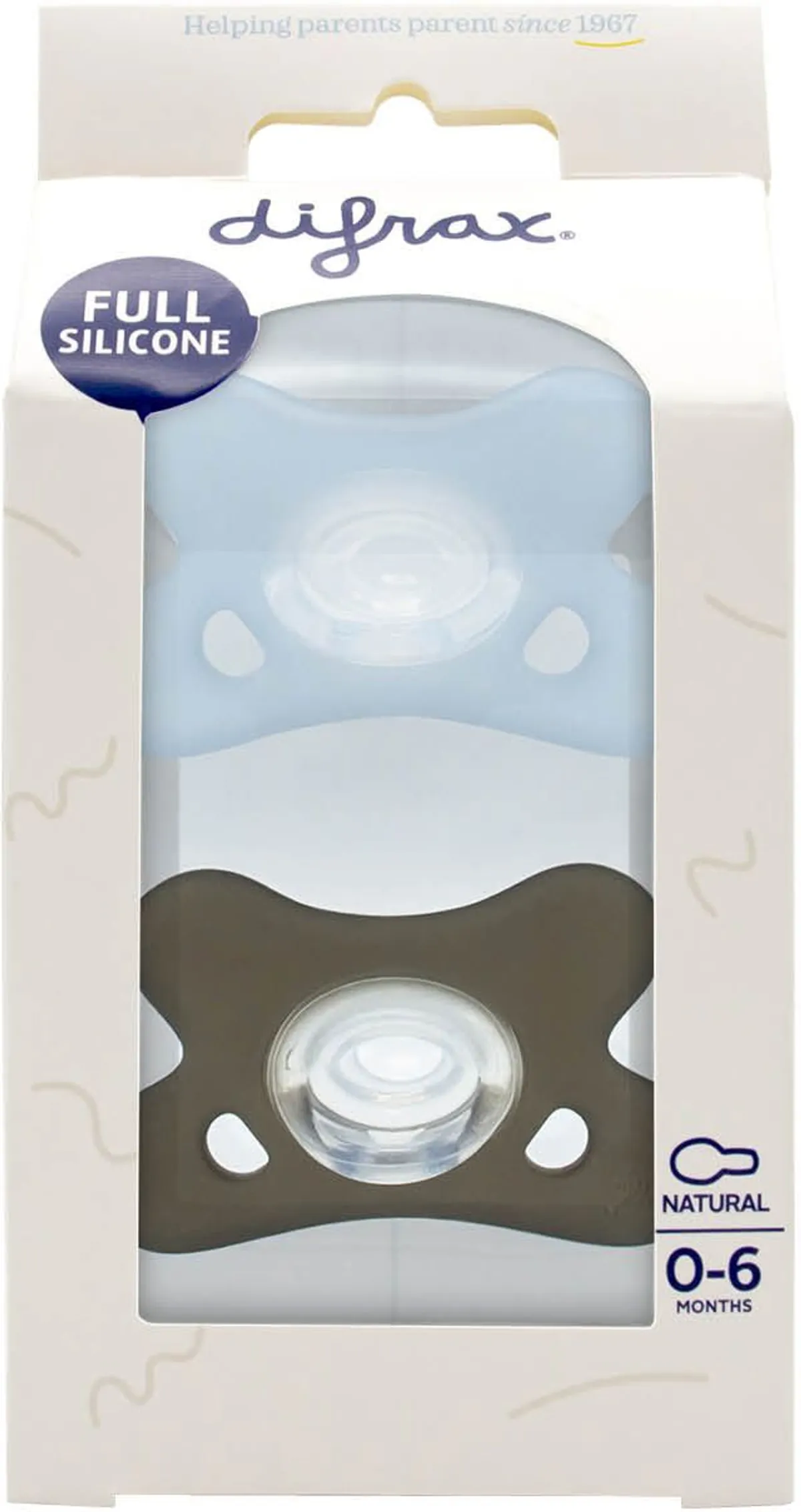 Difrax Natuurlijke Siliconen Fopspeen 0-6 maanden 2 stuks