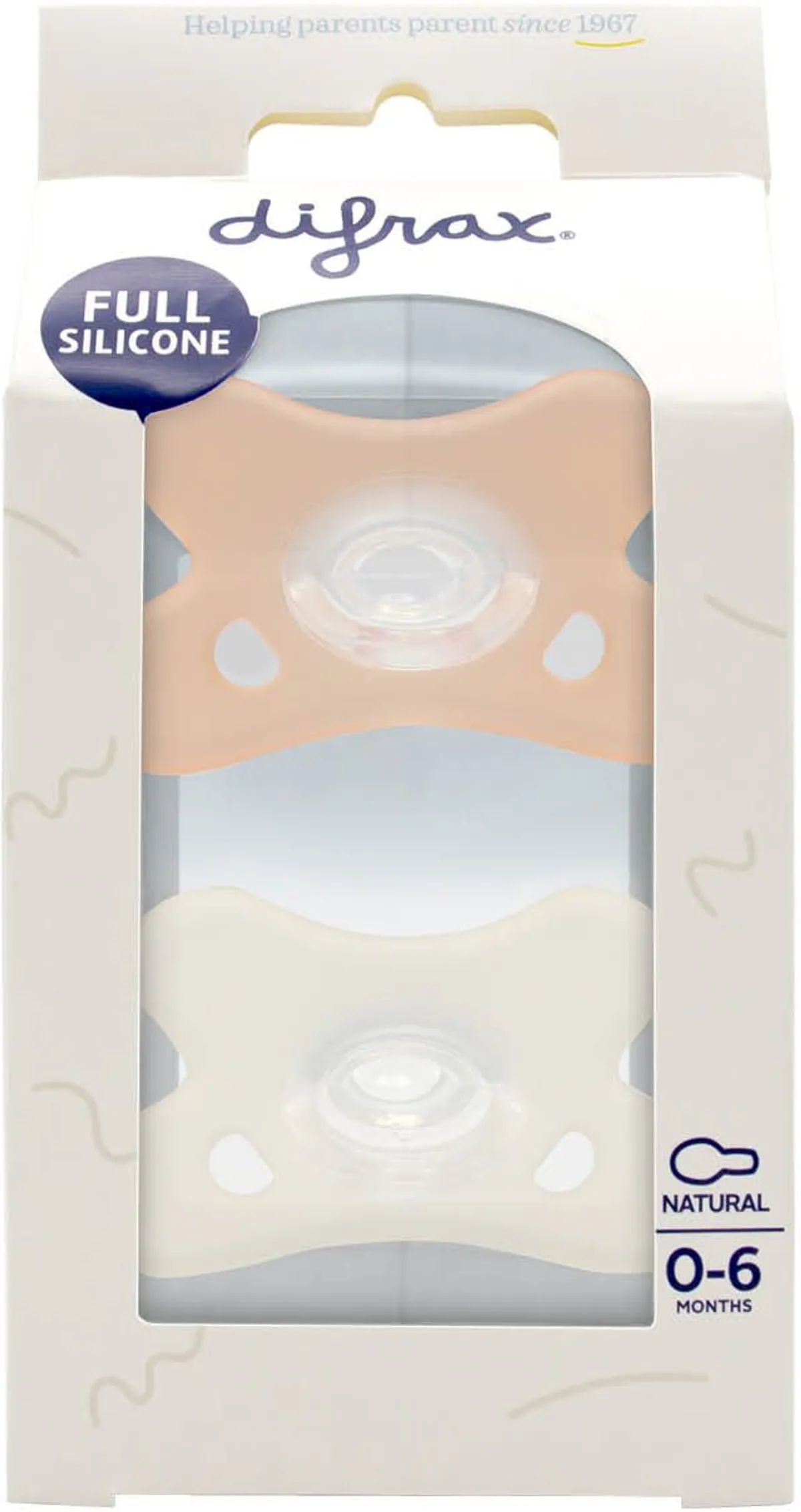 Difrax Sucette Silicone Natural 0-6 Mois 2 pièces