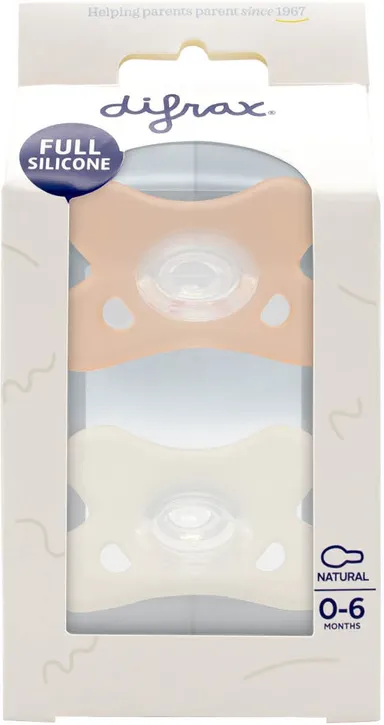 Difrax Sucette Silicone Natural 0-6 Mois 2 pièces