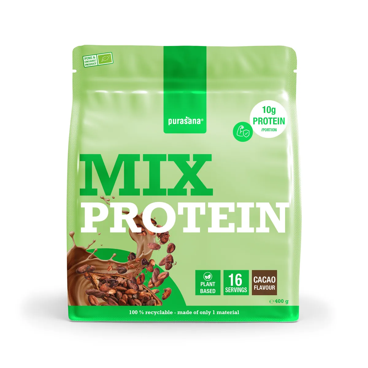 Purasana Protein Mix Pea-Sunflower-Hemp Cacao 400g