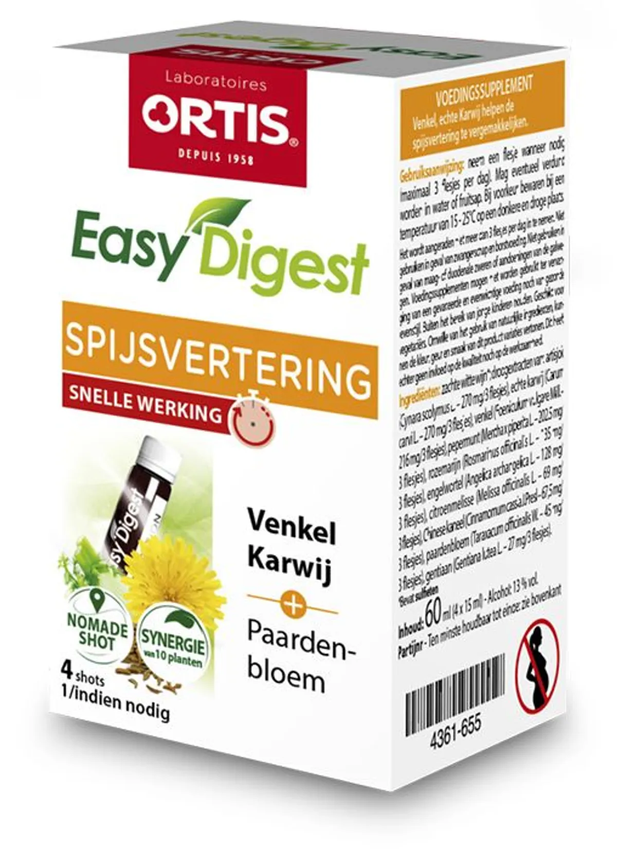 Ortis Easy Digest 4 Flesjes x 15 ml