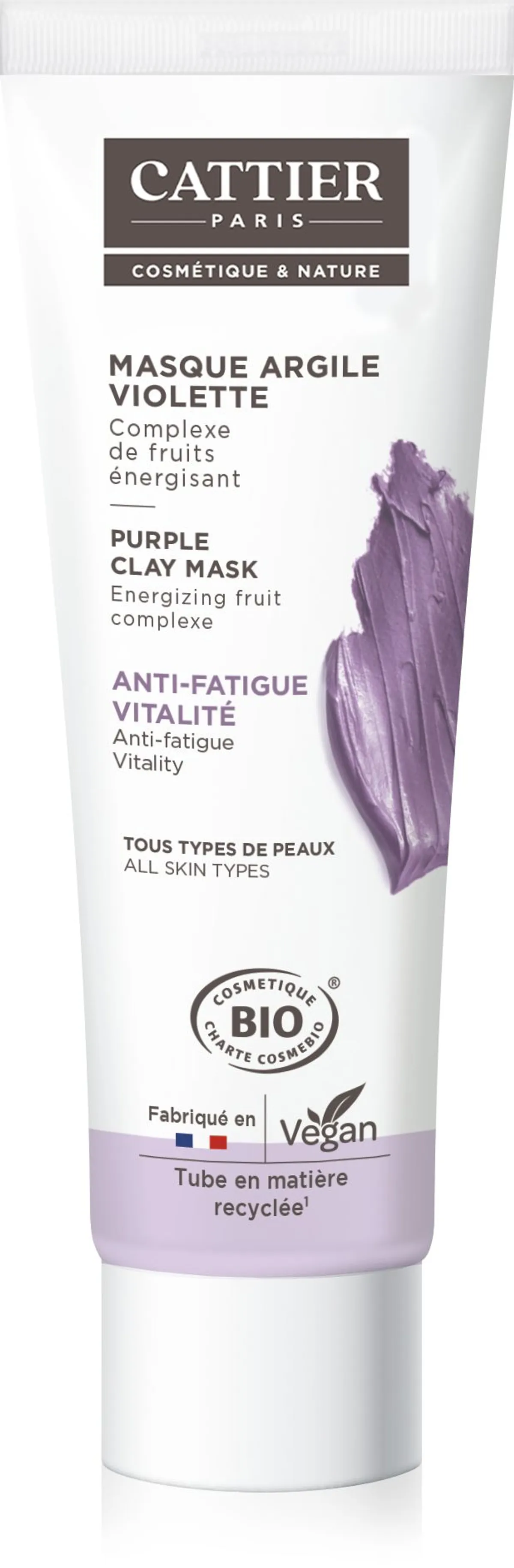 Cattier Masker Paarse Klei Bio 100 ml
