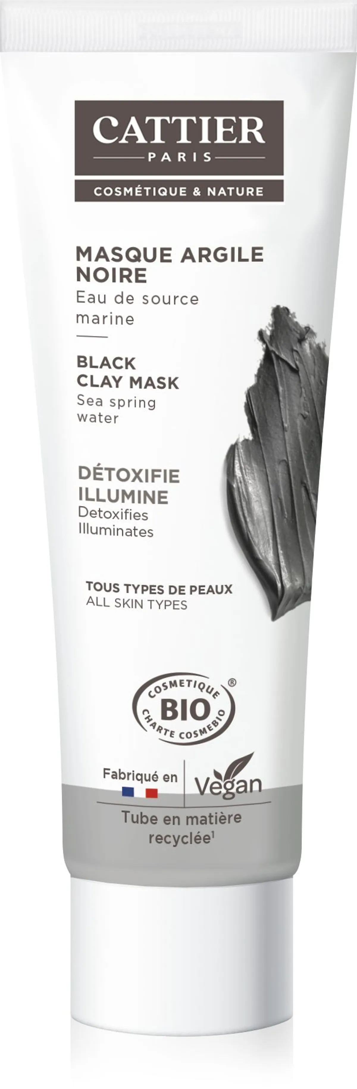 Cattier Masker Zwarte Klei Bio 100 ml