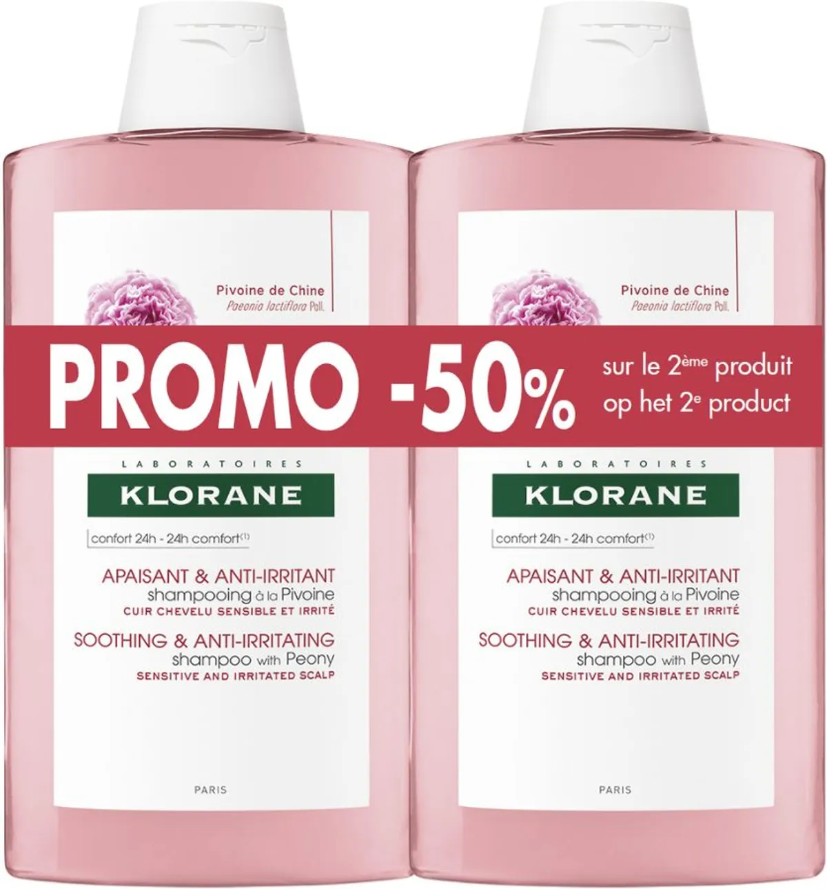 Klorane Capillaire Shampooing Pivoine Duo 2x400ml