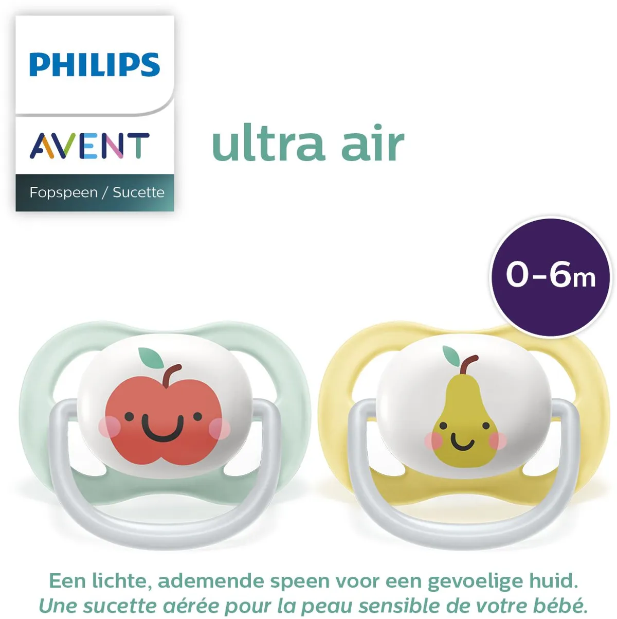 Avent Sucette Ultra Air Fruits 0-6m 1 Pièce