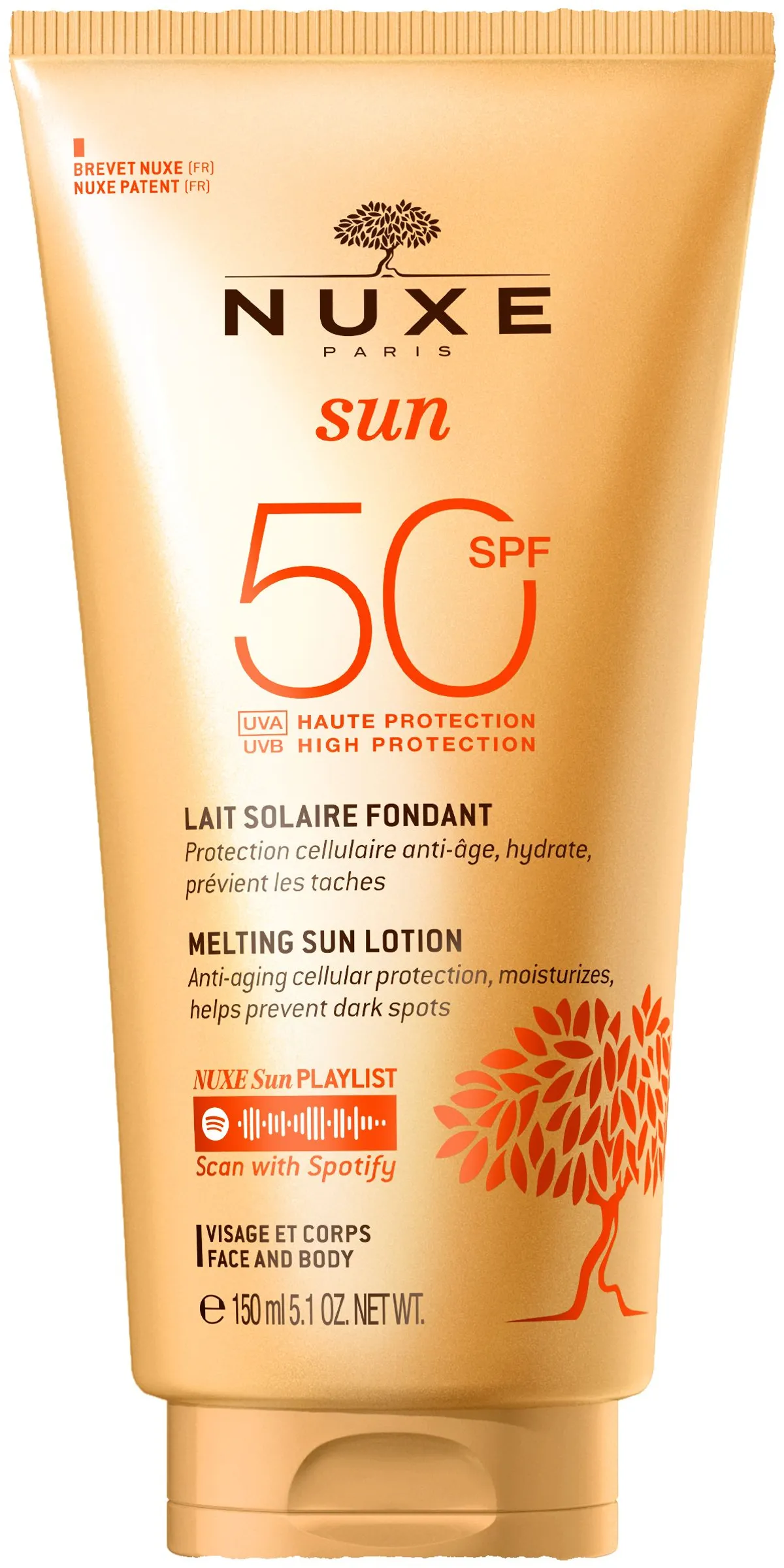 Nuxe Sun Smeltende lichaamsmelk Hoge Bescherming SPF 50 150 ml