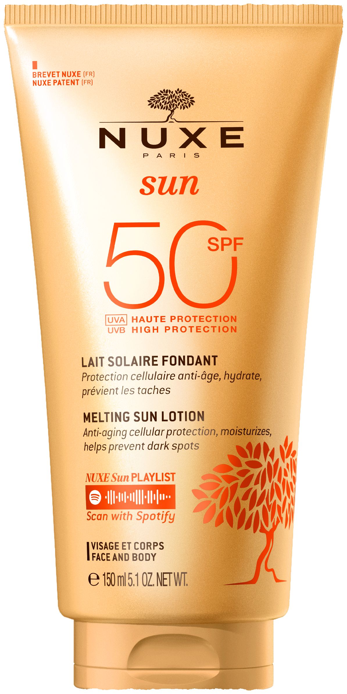Nuxe Sun Smeltende lichaamsmelk Hoge Bescherming SPF 50 150 ml - Nuxe