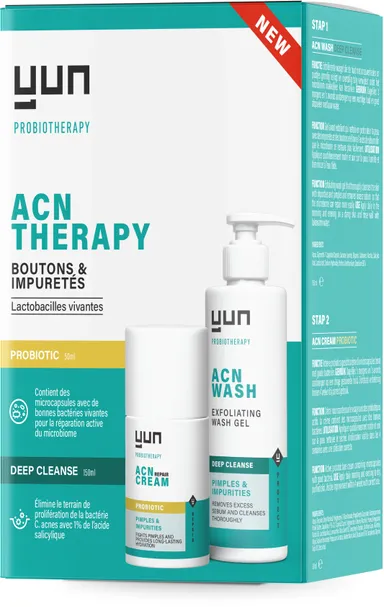 Yun ACN Probiotic Repair Gezichtscrème 50 ml + Exfoliërende Wash Gel 150 ml