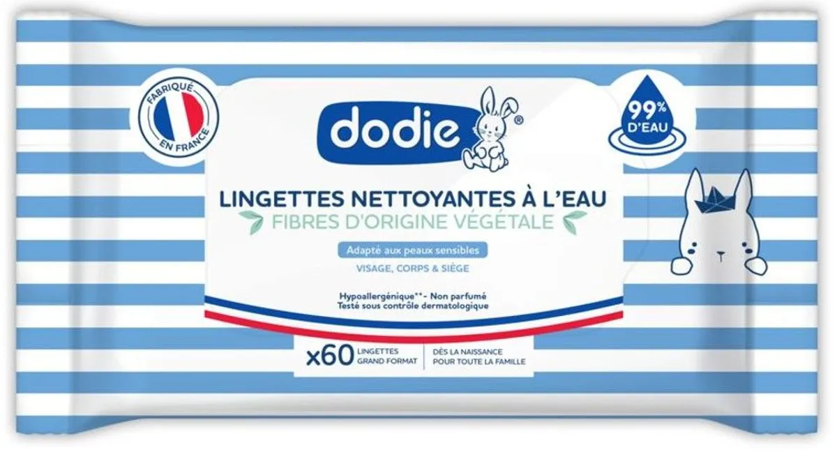 Dodie Lingettes Nettoyantes à l'Eau 60