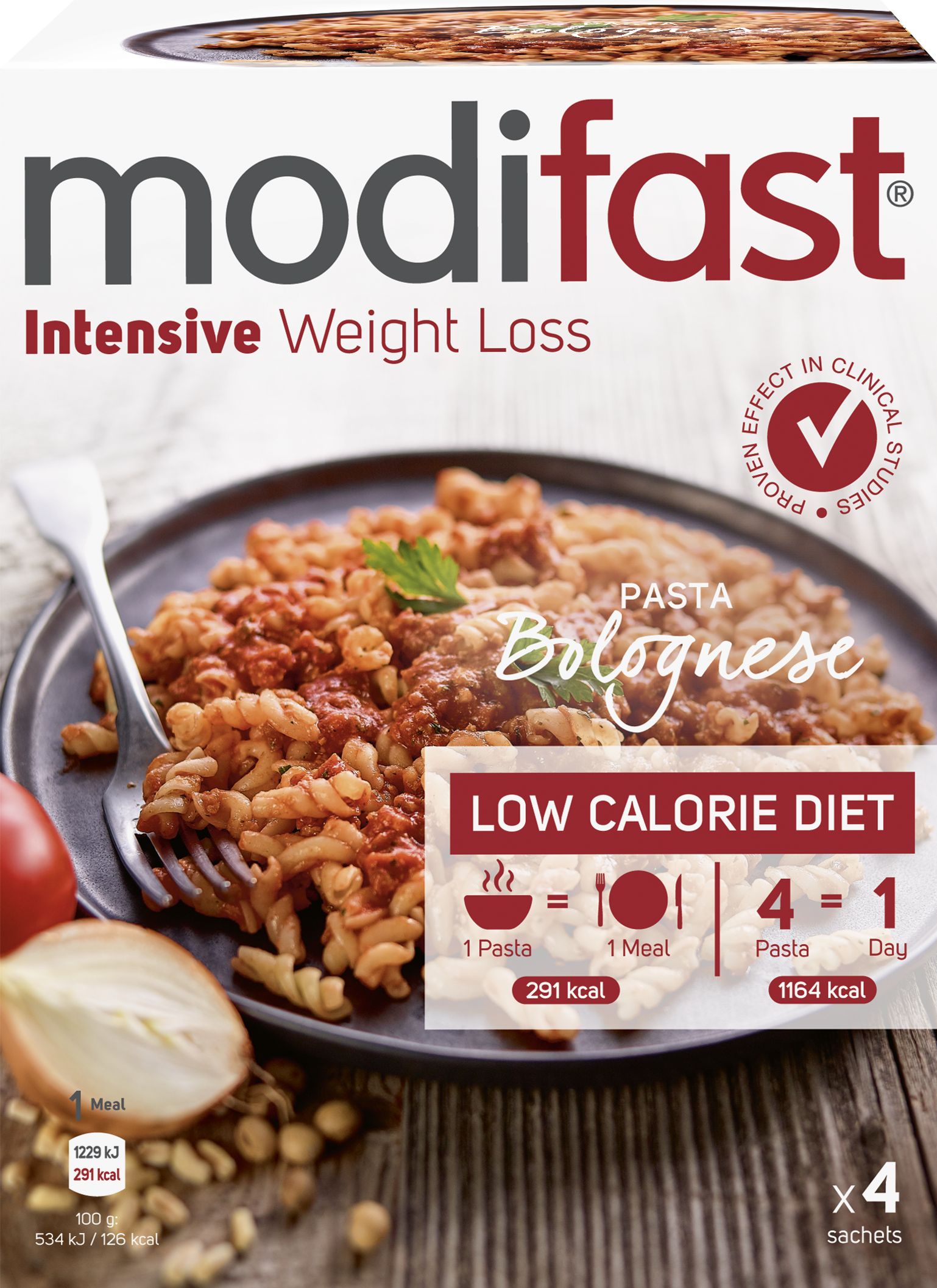 Modifast Intensive LCD Pasta Bolognese 4 x 62 g - Modifast