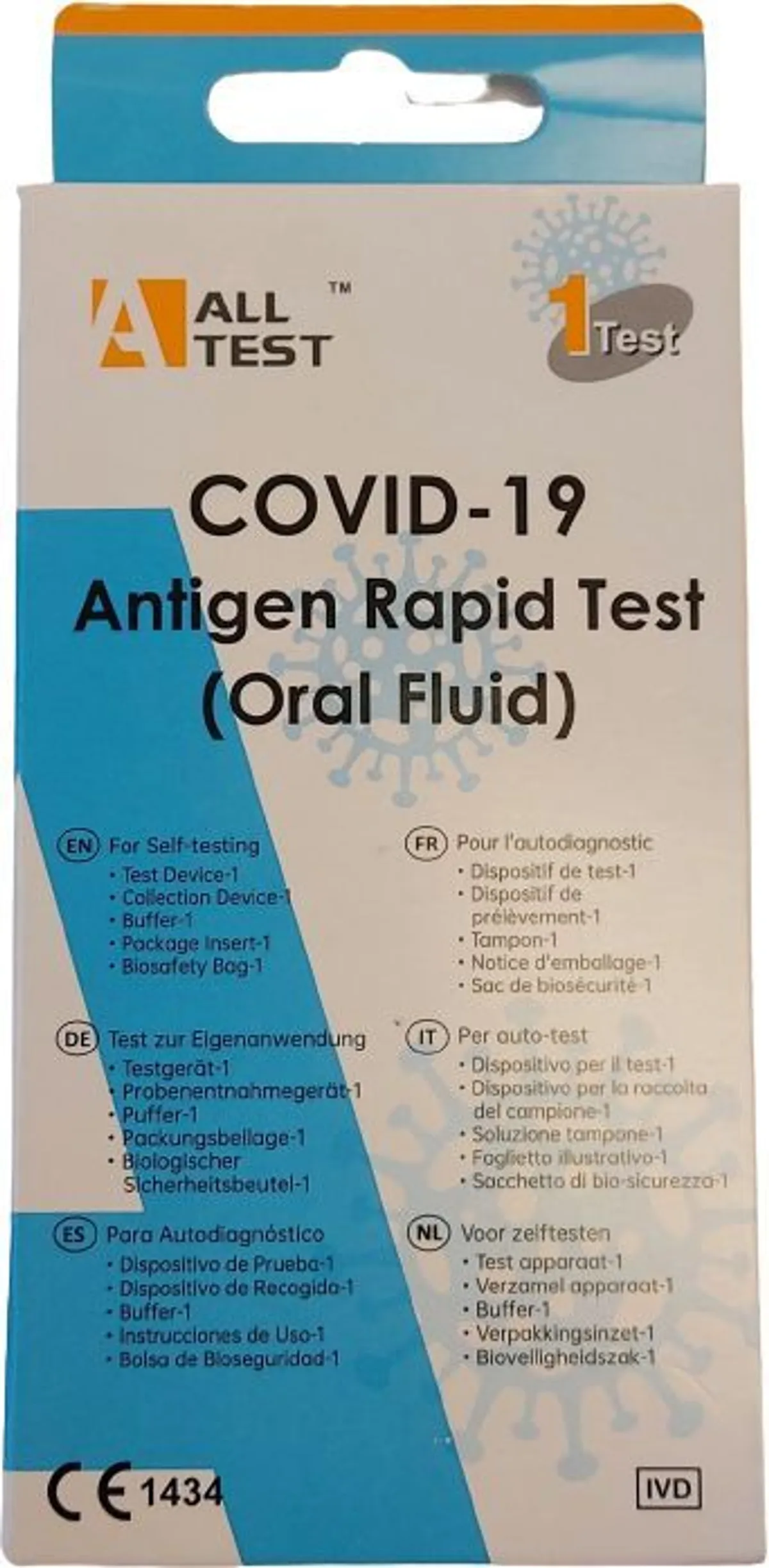 1 Autotest Antigénique Salivaire Covid-19 AllTest Sars-Cov-2 (kit 1 pièce)