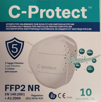 Mask FFP2 C-Protect Oorlus Dentalbel 10 Stuks