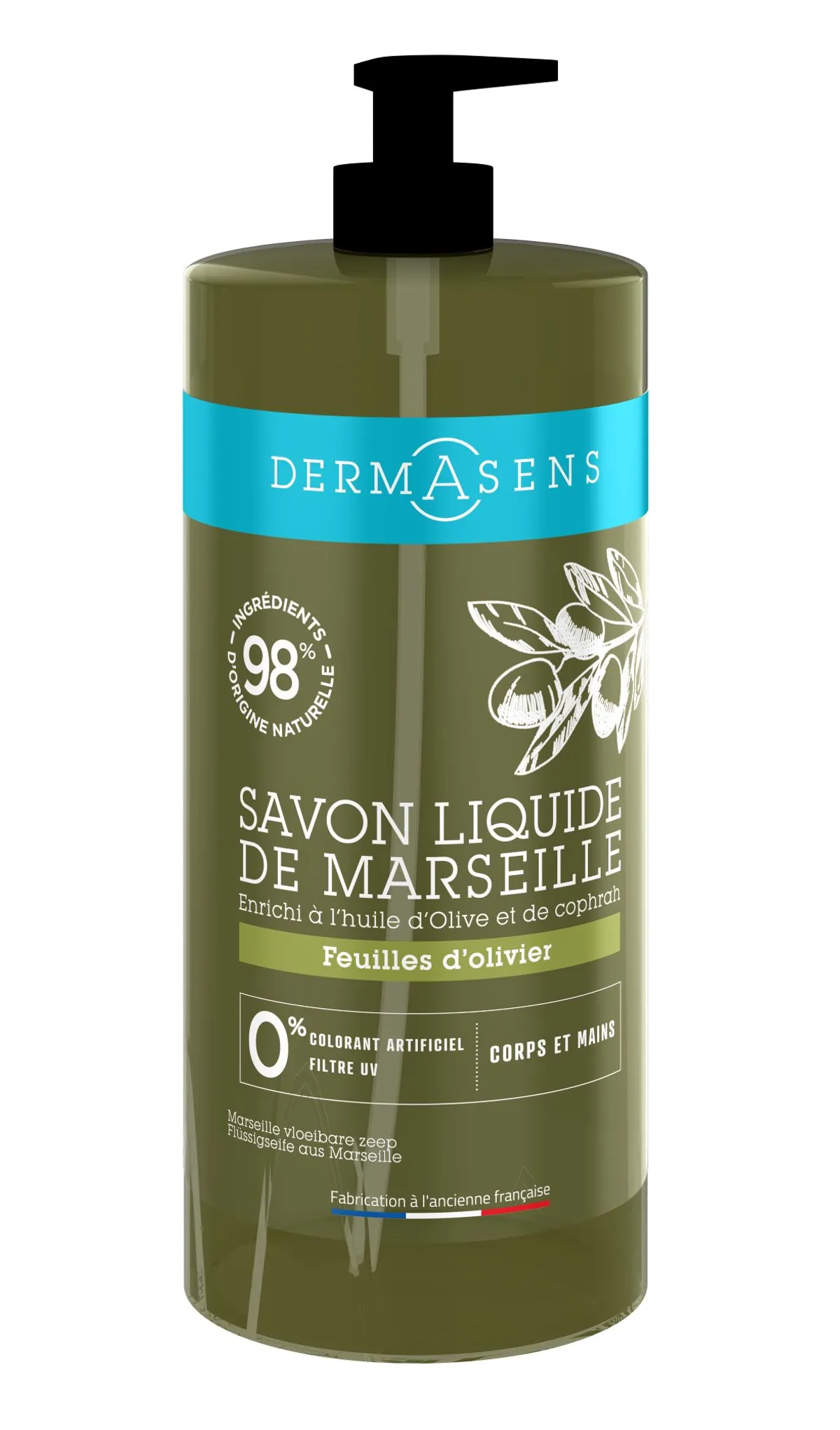 Marque Verte Dermasens Savon De Marseille Feuilles D'Olivier 1L