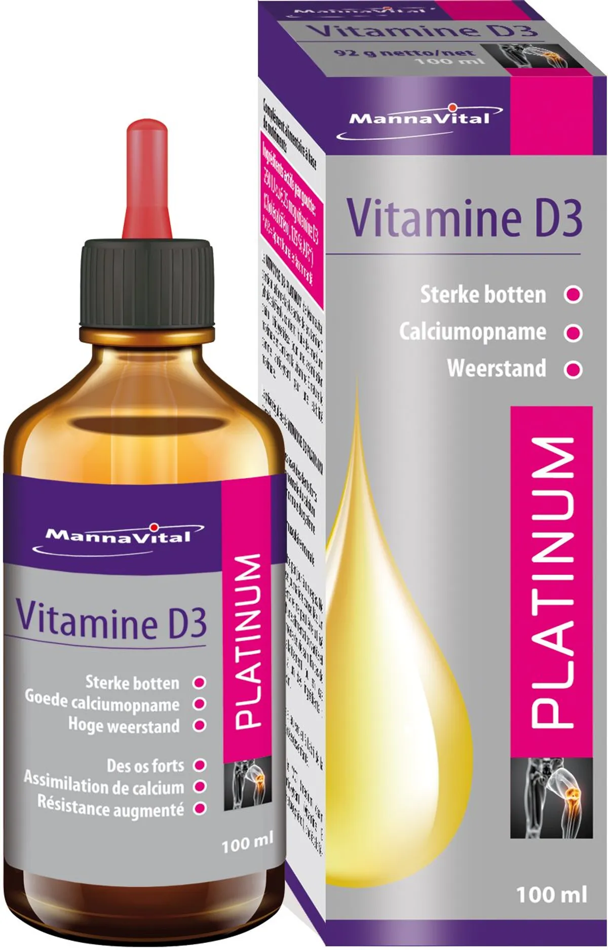 Mannavital Vitamine D3 Platinum Druppels 100ml