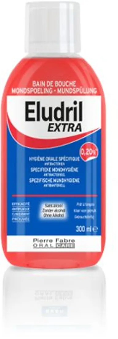 Oral Care Eludril Extra, Antibacteriële Mondspoeling Hehandeling 0,20% Chloorhexidine 300Ml
