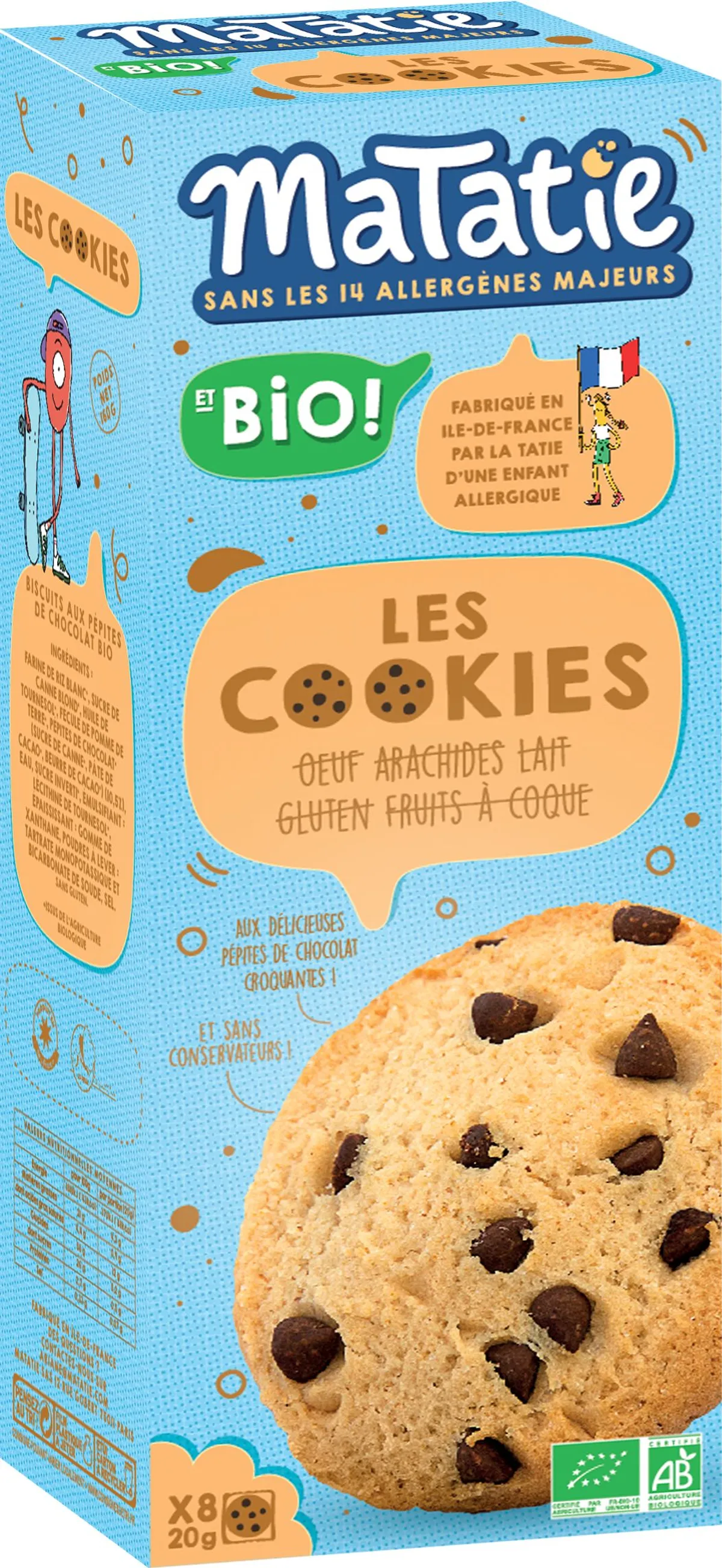 Matatie Cookies Pepites De Chocolat 8x20g