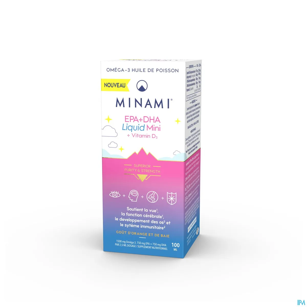 Minami EPA + DHA Liquid Mini + Vitamine D3 Fl 100ml