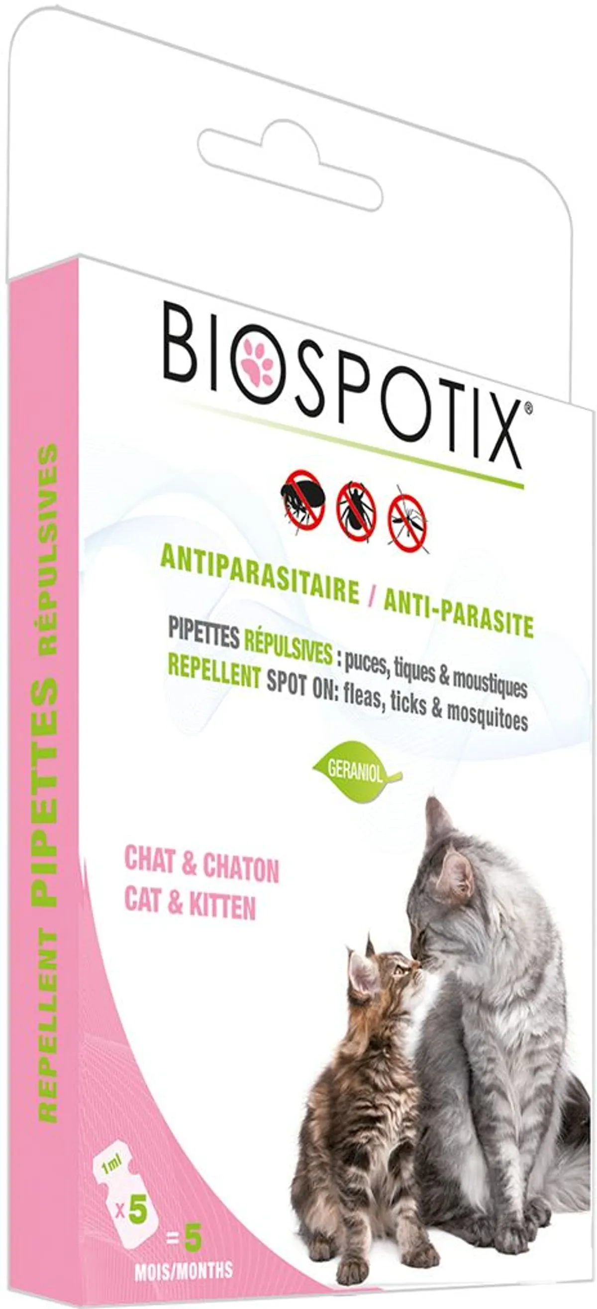 Biogance Biospotix Antiparasietenpipetten Kat & Kitten 5 x 1 ml
