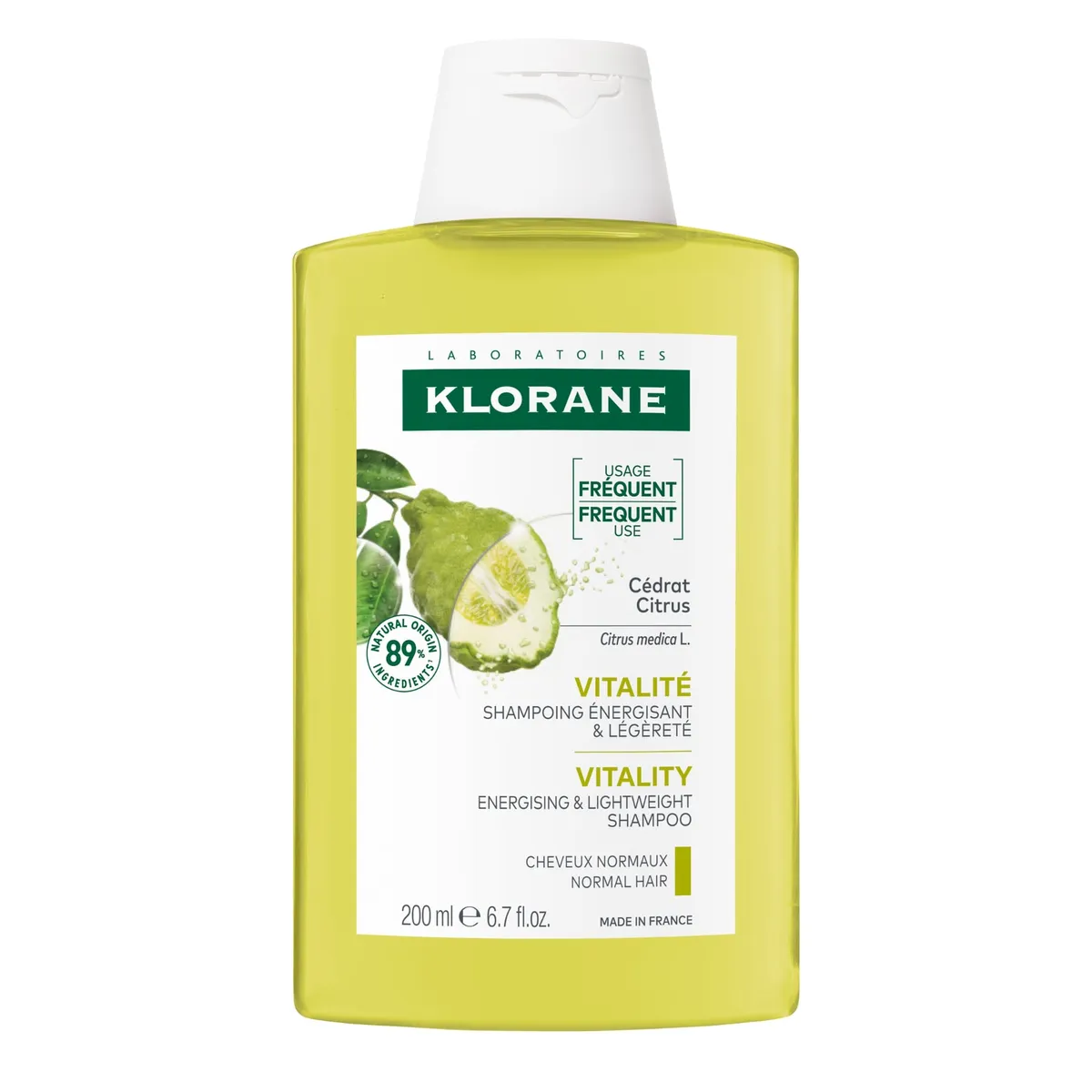 Klorane Cédrat Shampooing Vitalité Enegie & Légèreté 200Ml