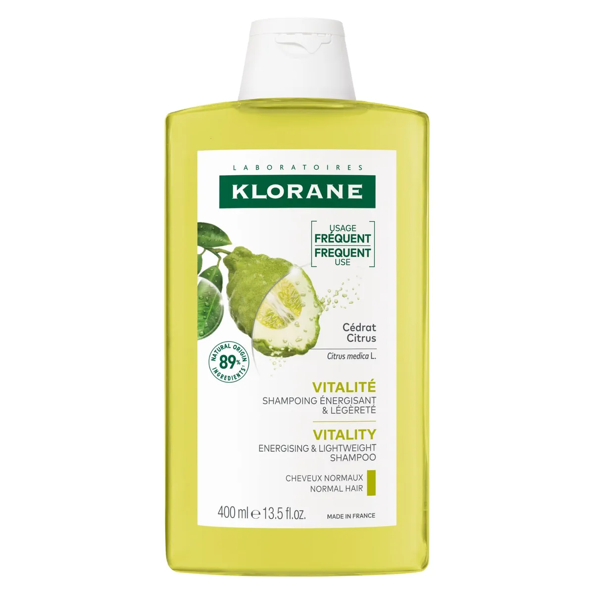 Klorane Cederappel Vitaliteit Shampoo Energie & Lichtheid 400Ml