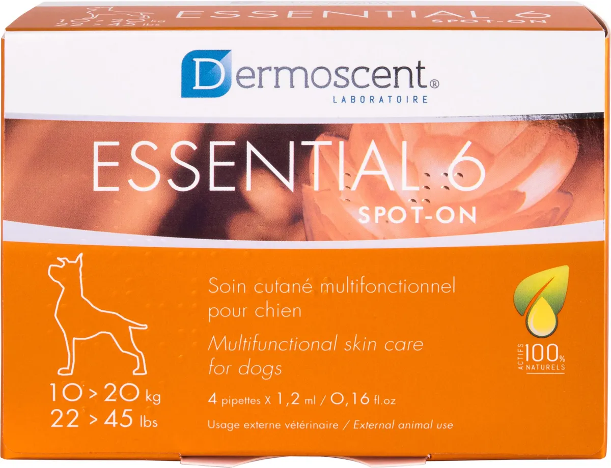 Dermoscent Essential 6 Spot-on Chien 10-20kg 4x1,2ml