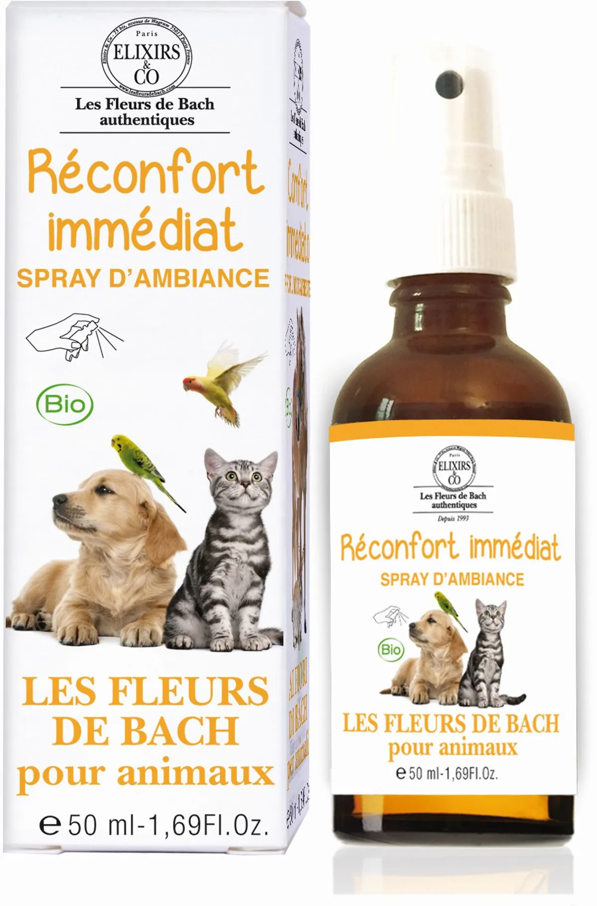 Elixirs & Co Spray d'Ambiance Réconfort Immédiat Animaux 50ml
