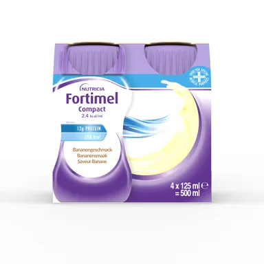 Fortimel Compact 2.4kcal Arôme Banane Complément Nutritionnel Dénutrition Bouteilles 4x125ml