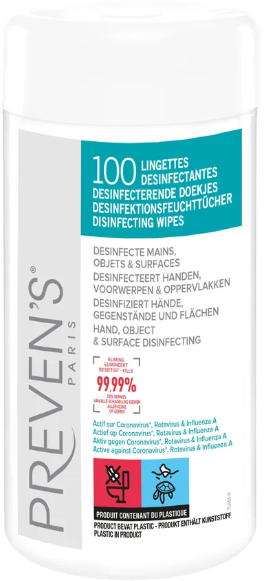 Preven's Lingettes Désinfectantes 100