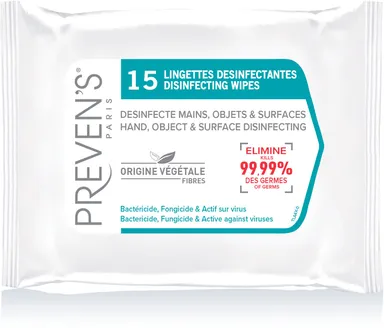 Preven's Lingettes Désinfectantes 15 pièces
