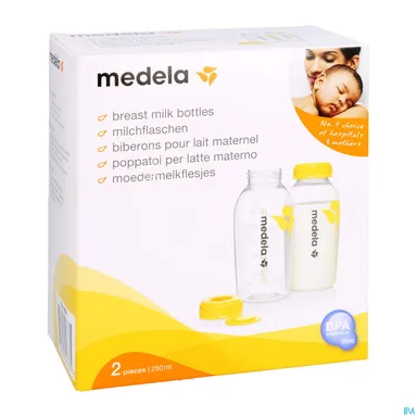 Medela 2 Zuigflessen Voor Moedermelk 250ml