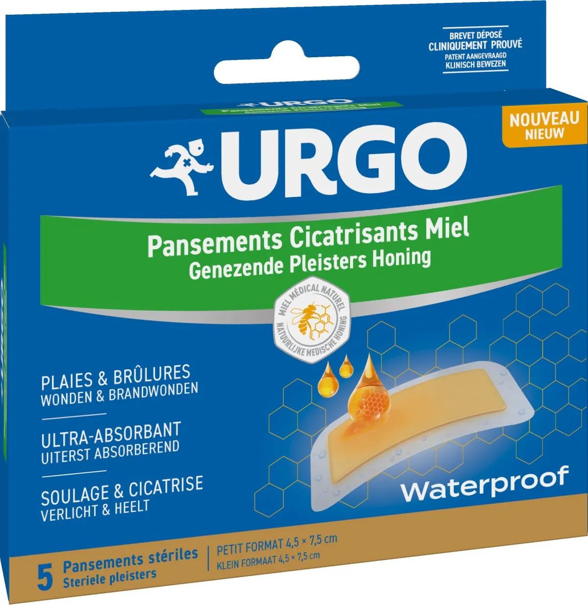 Urgo Wondhelende Pleisters Honing 5 stuks