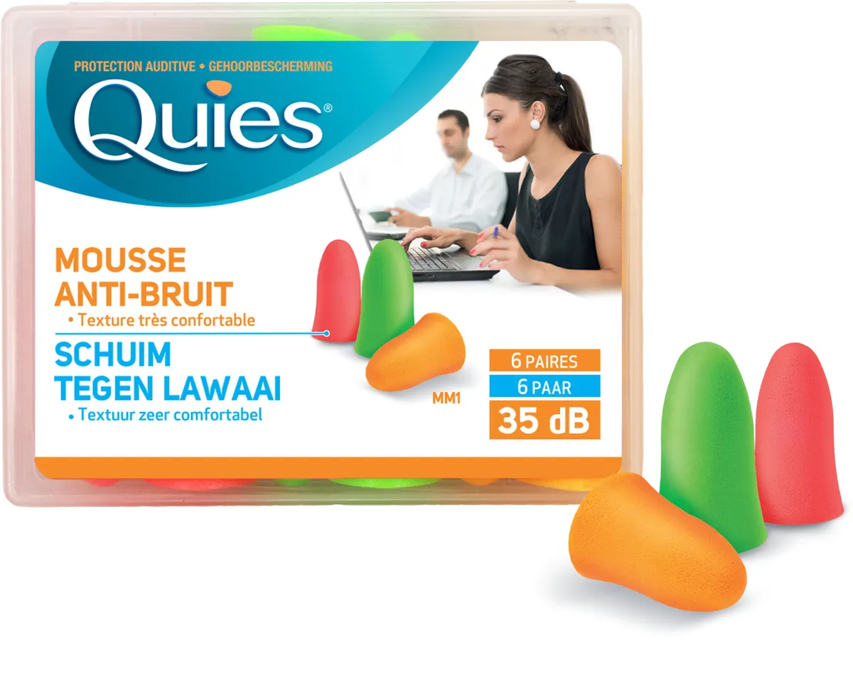 Quies Protection Auditive Mousse Confort 6 Paires