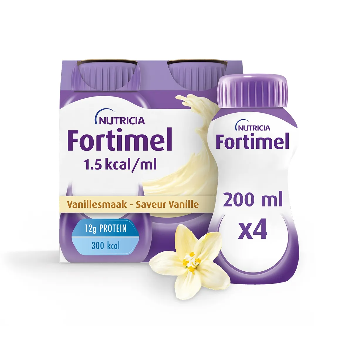 Fortimel Arôme Vanille Complément Nutritionnel Dénutrition Bouteilles 4x200ml