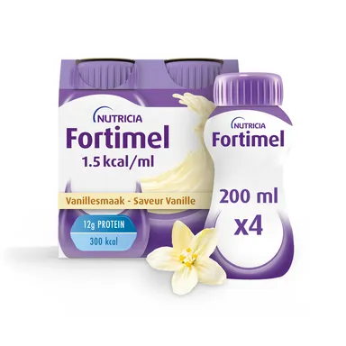 Fortimel Vanillesmaak Voedingssupplement Ondervoeding Flessen 4x200ml