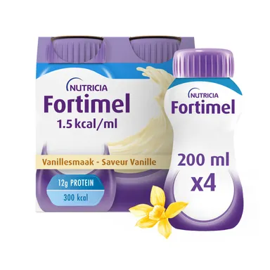 Fortimel Vanillesmaak Voedingssupplement Ondervoeding Flessen 4x200ml